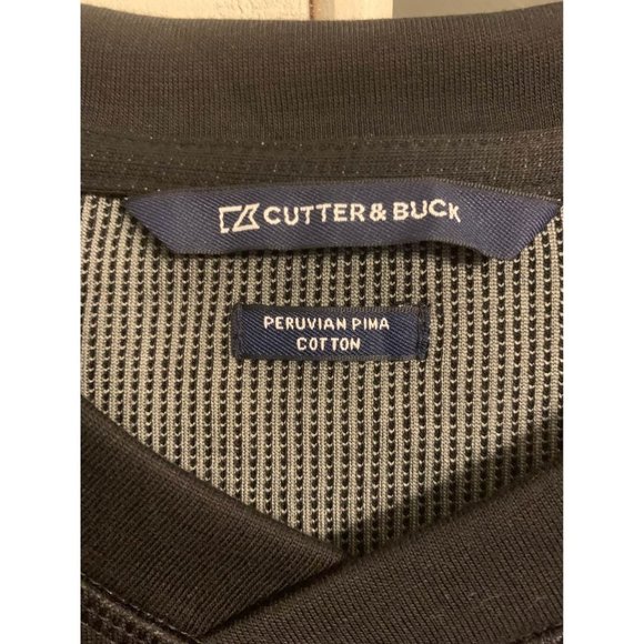 NWT Cutter and Buck black mens size small vneck pullover pima cotton (bin DD) - Picture 3 of 3